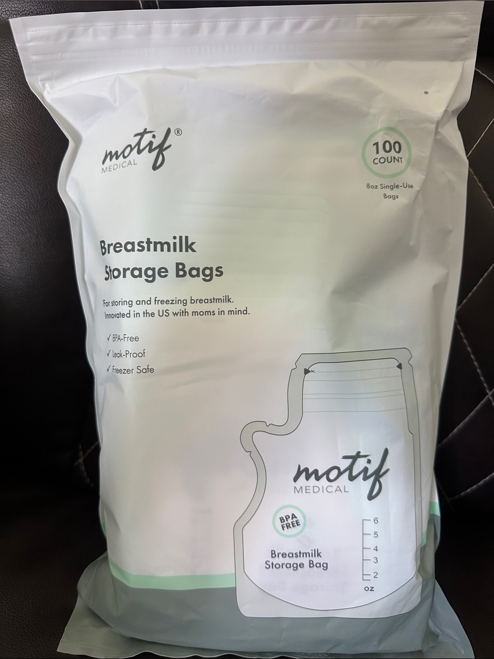 Motif White Breastmilk Storage Bags - 100 Count